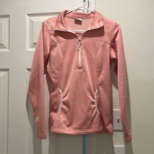 Columbia Women’s Pink Striped Quarter Zip Pullover, Small